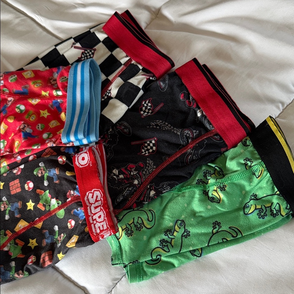 Colorful Boys' Boxer Briefs Multi-Pack - Green Gecko & Gaming Prints